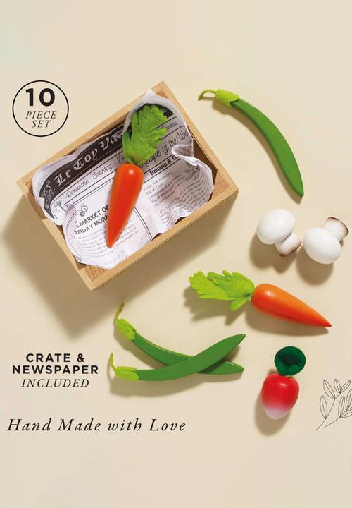 Le Toy Van - 10Pcs Harvest Vegetables Food Crate - multi