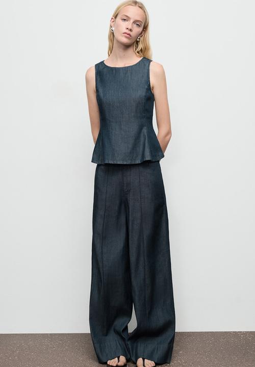 MANGO - Trousers Lua - Open Blue
