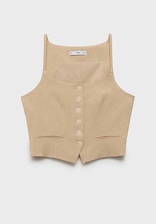 MANGO - Vest Deia - Light Beige