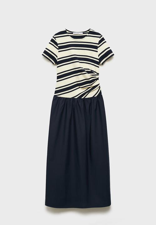 MANGO - Dress Contri - Navy
