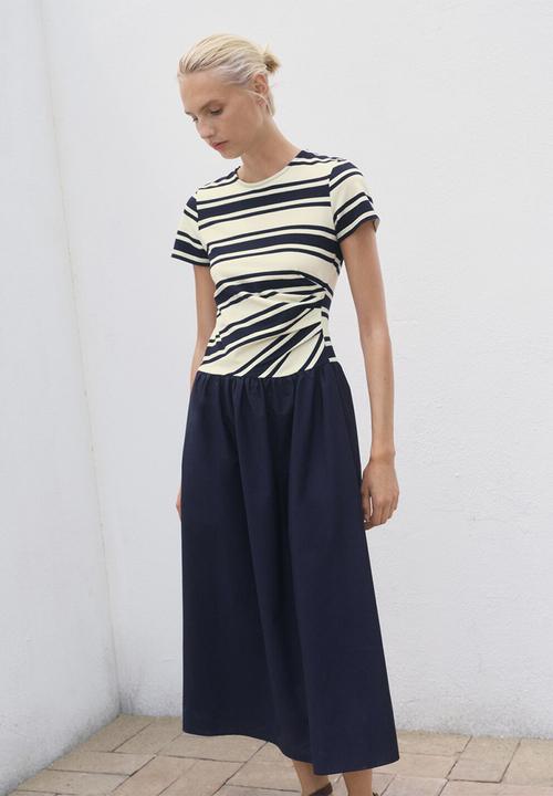MANGO - Dress Contri - Navy