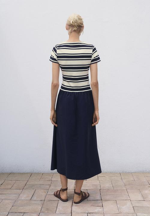MANGO - Dress Contri - Navy