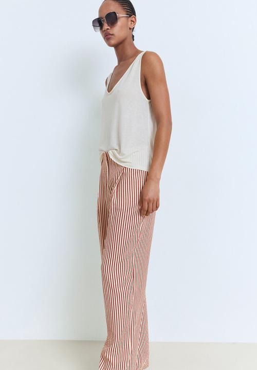 MANGO - Trousers Sal - Medium Orange