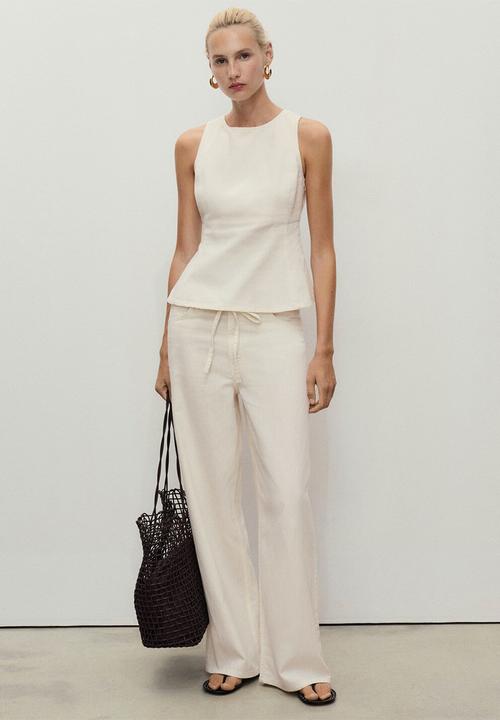 MANGO - Trousers Mery - Light Beige