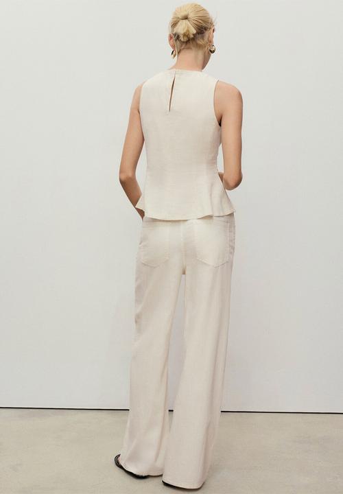 MANGO - Trousers Mery - Light Beige