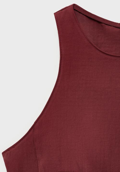 MANGO - Blouse Pepa - Dark Red