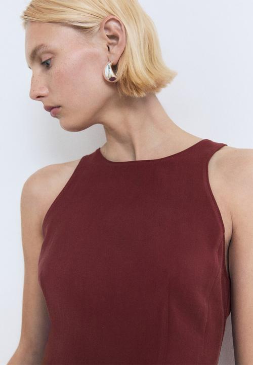 MANGO - Blouse Pepa - Dark Red