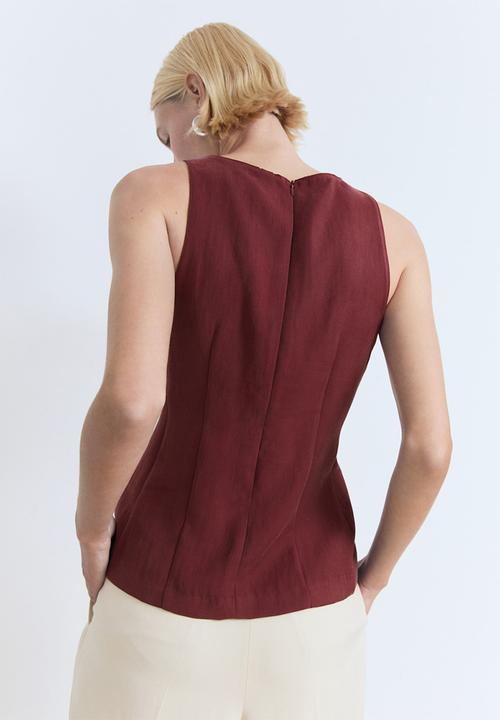MANGO - Blouse Pepa - Dark Red