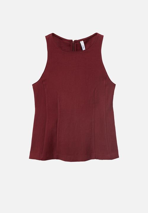 MANGO - Blouse Pepa - Dark Red
