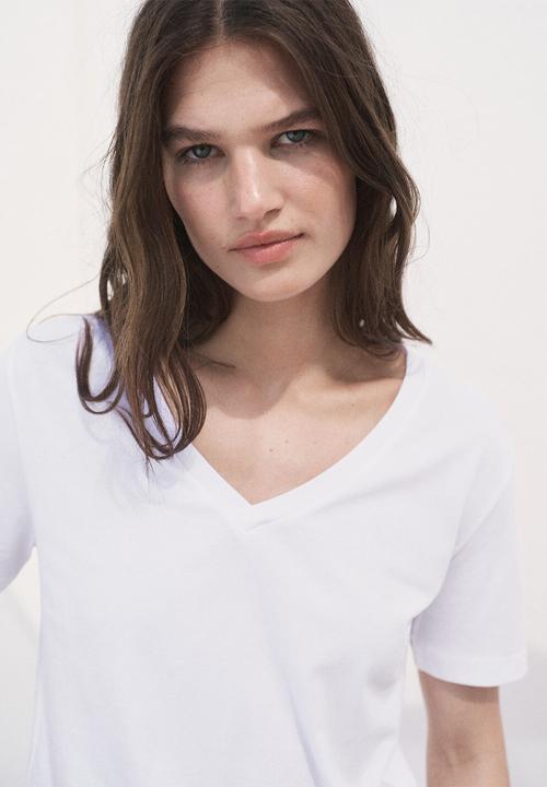 MANGO - T-Shirt Chalspic - White