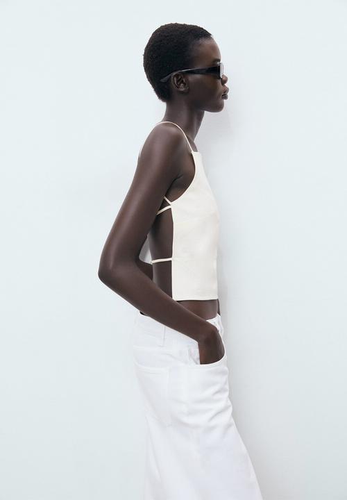 MANGO - Top Malena - Light Beige
