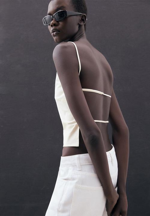 MANGO - Top Malena - Light Beige