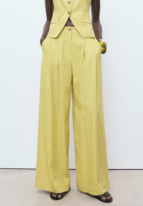 MANGO - Trousers Luca - Bright Yellow