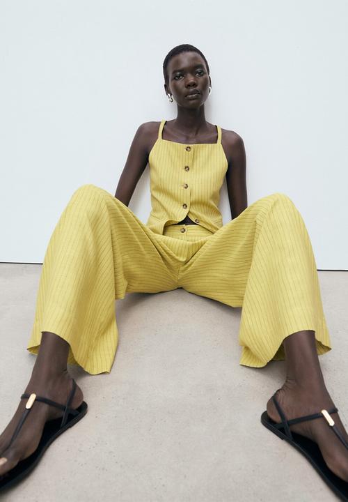 MANGO - Trousers Luca - Bright Yellow