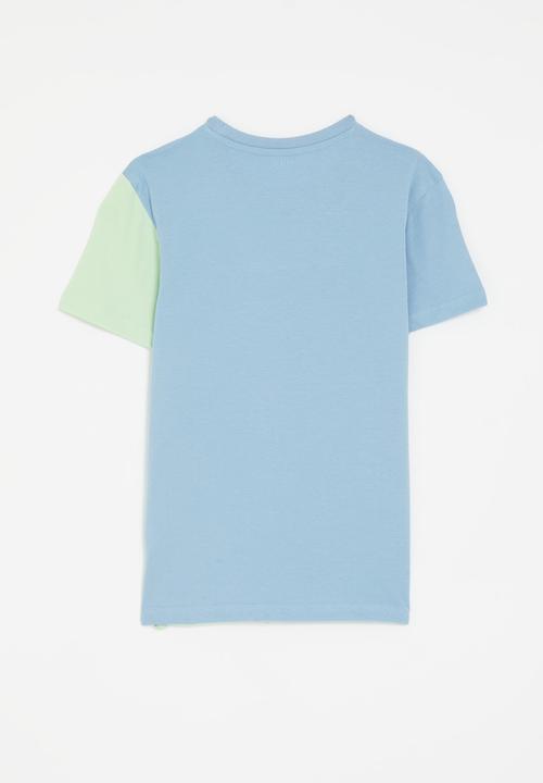 POLO - Boys tyler colour blocked ss tee - glacier blue