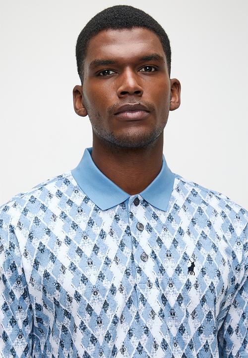 POLO - Dylan  dm printed argyle golfer - blue
