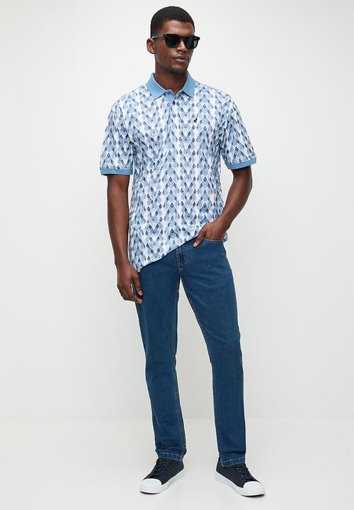POLO - Dylan  dm printed argyle golfer - blue
