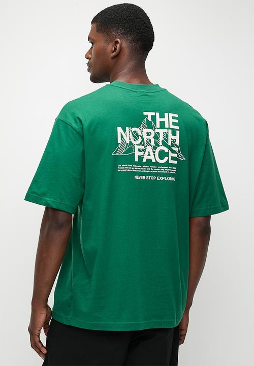 The North Face - S/S Mo  Ntain Sketch Tee Oversize Fit - Evergreen/White Dune 