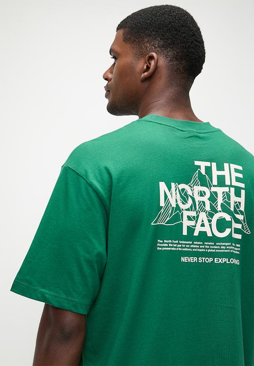The North Face - S/S Mo  Ntain Sketch Tee Oversize Fit - Evergreen/White Dune 