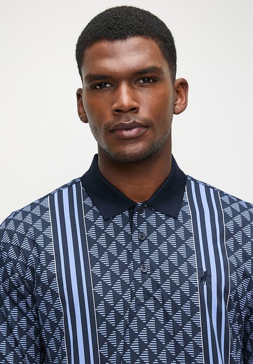 POLO - CARSON DM Geometric Printed Golfer - Navy