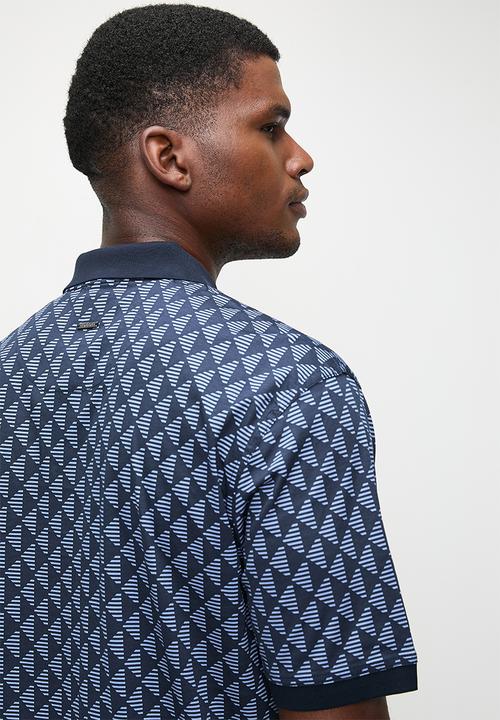 POLO - CARSON DM Geometric Printed Golfer - Navy