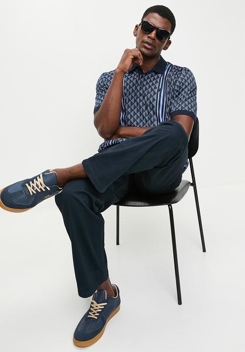 POLO - CARSON DM Geometric Printed Golfer - Navy