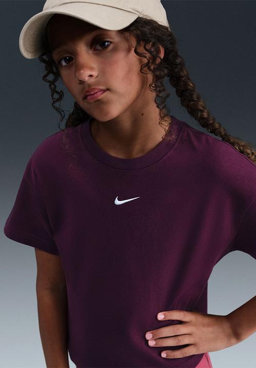 Nike - Girls Nike Sportswear Tee Boxy Essential-Bordeaux