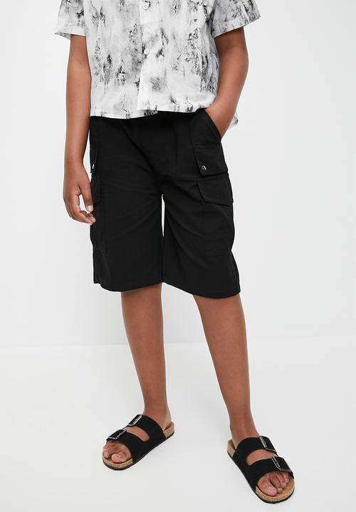 Pop Candy - Cargo shorts with gusseted pockets - black