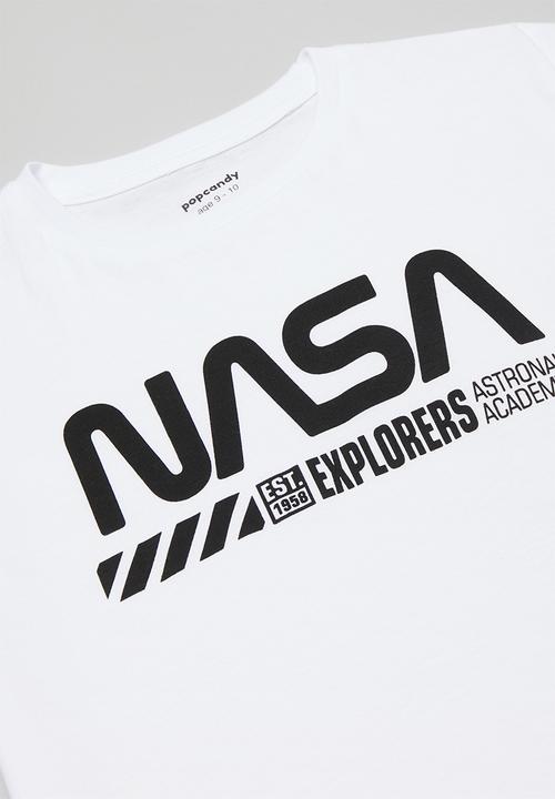 Pop Candy - Placement print pj top & shorts - white/black/nasa