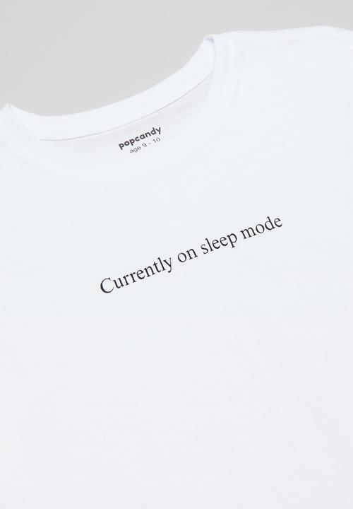 Pop Candy - Slogan pj top with striped shorts - white/black stripe/paint splatter