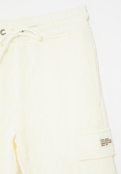 SOVIET - Boys cargo pocket track short - winter white