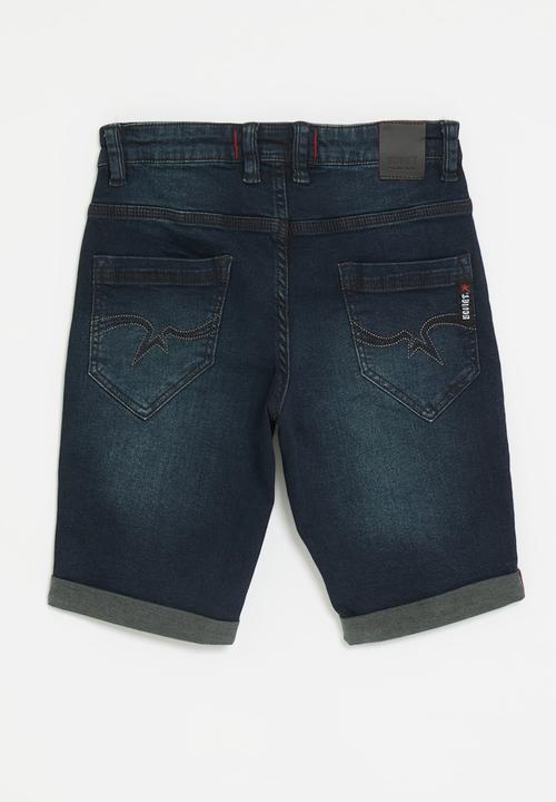 SOVIET - Boys denim short - blue black