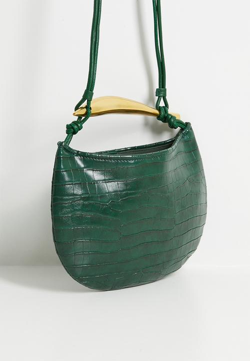 Tessa Design - Kimberly cross body bag with metal handle - green
