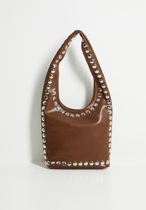 Tessa Design - Kenna studded bucket bag - tan