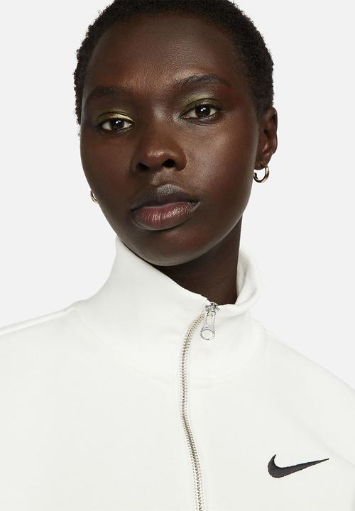 Nike - 1/2-Zip Cropped Sweatshirt - White