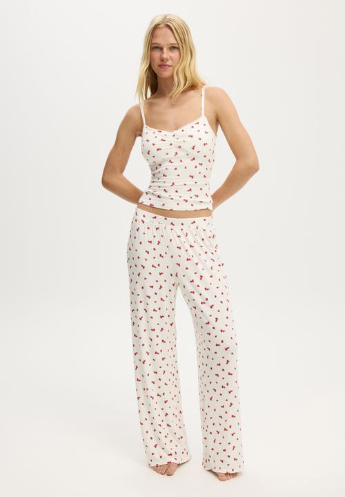 Cotton On - Sleep recovery picot cami - nancy rose coconut milk