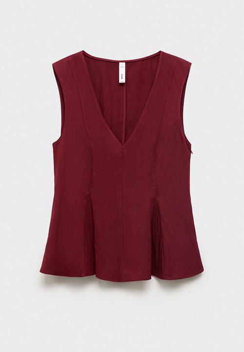 MANGO - Top Pep - Dark Red
