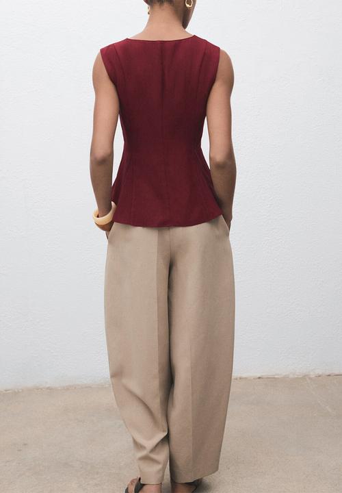 MANGO - Top Pep - Dark Red