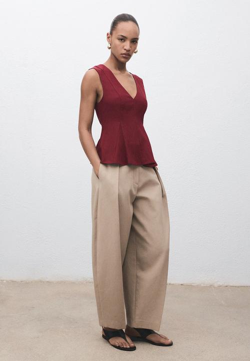 MANGO - Top Pep - Dark Red