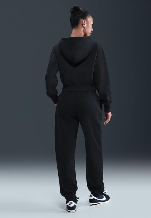 Nike - Loose Full-Zip Crop Hoodie - Black