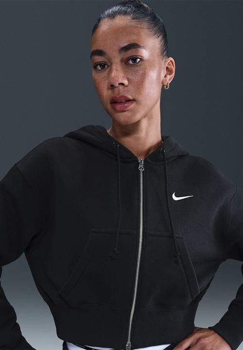 Nike - Loose Full-Zip Crop Hoodie - Black