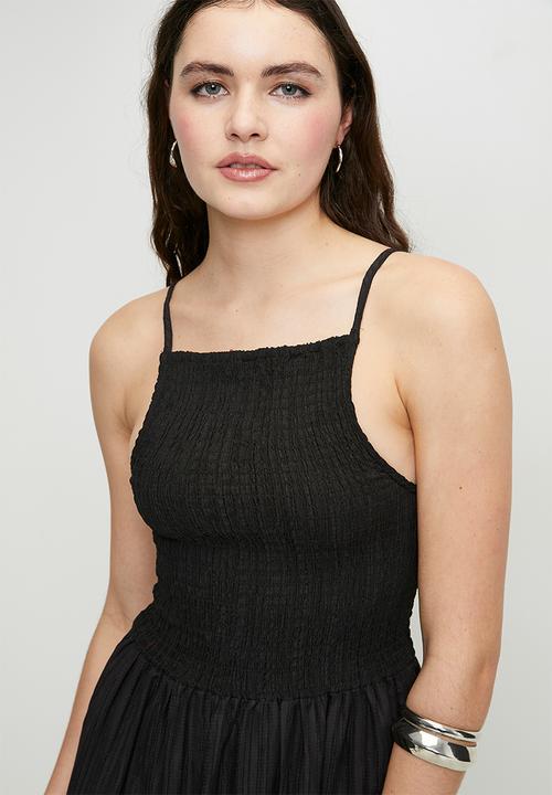 Brave Soul - Ladies Maxi Tiered Dress - Black