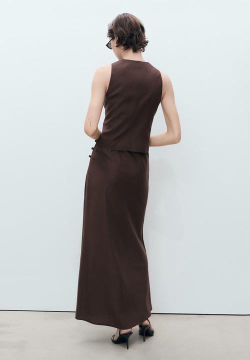 MANGO - Skirt Laguna - Dark Brown