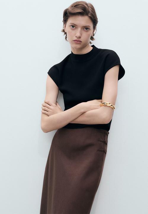 MANGO - Skirt Laguna - Dark Brown