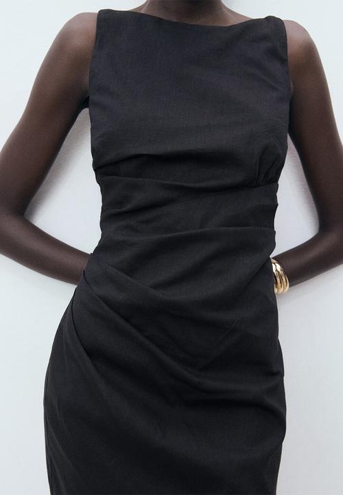 MANGO - Dress Brown - Black