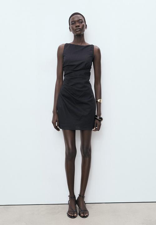 MANGO - Dress Brown - Black