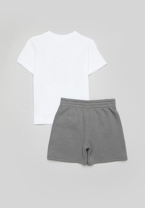 Nike - Nike knit short set - smoke grey & white