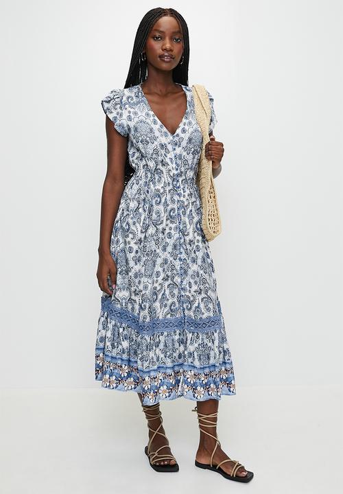 Stella Morgan - Button Through Maxi Dress - Blue