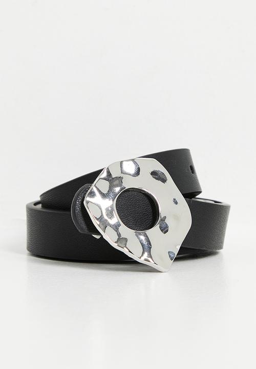 Tessa Design - Abstract buckle belt - black