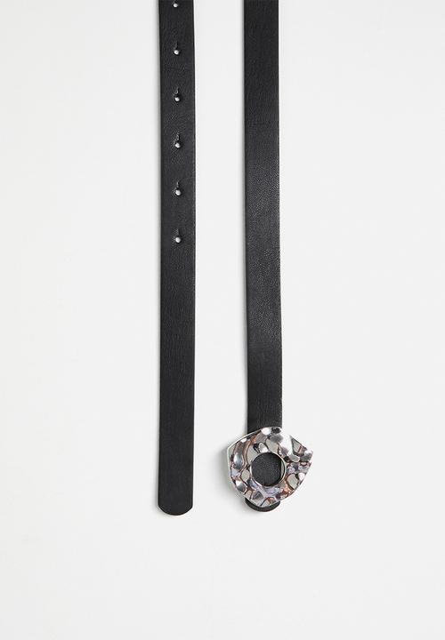 Tessa Design - Abstract buckle belt - black